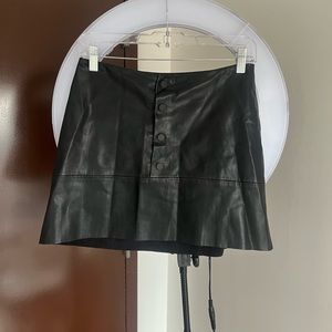 Zara Black Leather Mini Skirt
